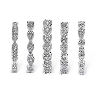 Womens 15MM 1 1/2 CT. T.W. Cubic Zirconia Pure Silver Over Brass Band