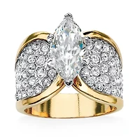 Womens 2 1/2 CT. T.W. Cubic Zirconia 14K Gold Over Brass Cocktail Ring