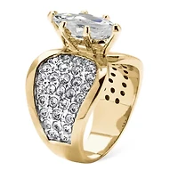 Womens 2 1/2 CT. T.W. Cubic Zirconia 14K Gold Over Brass Cocktail Ring