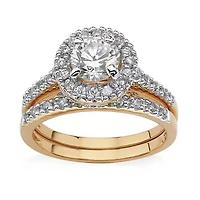 Womens 1 3/4 CT. T.W. Cubic Zirconia 18K Gold Over Brass Bridal Set