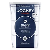 Jockey Classics Cotton Full-Rise Mens 3 Pack Boxer Briefs 9977