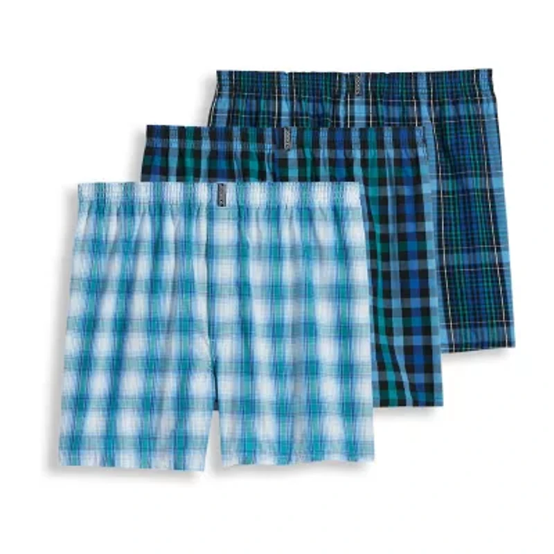 Jockey Classic Woven Full Cut Mens 3 Pack Boxers 9900