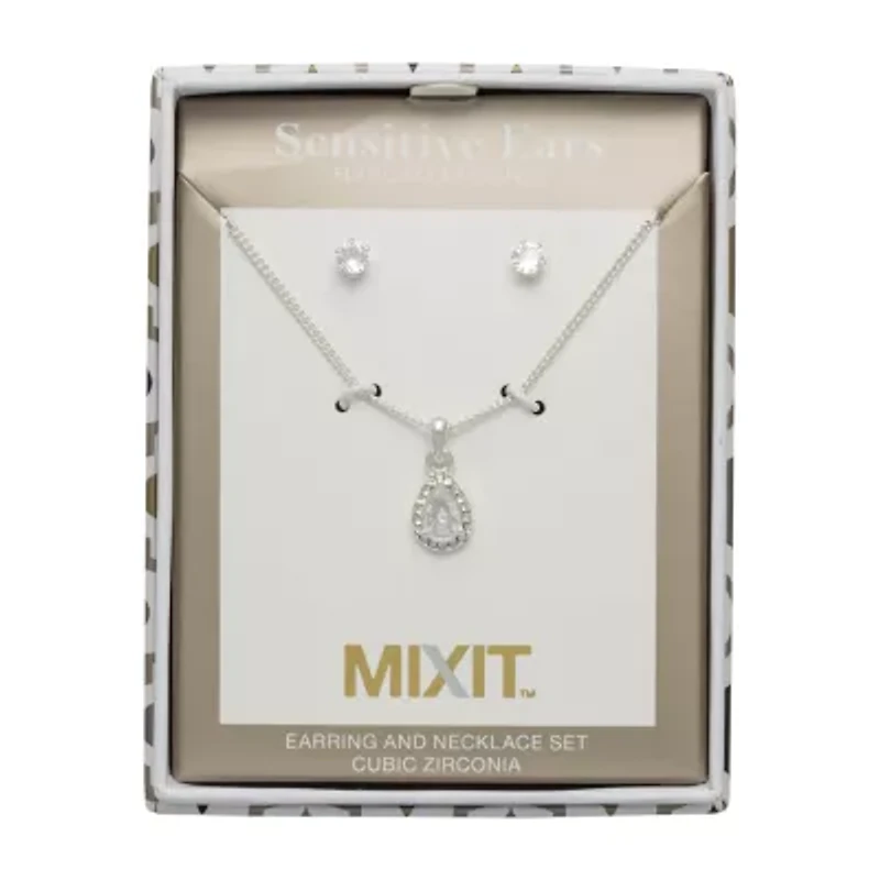 Mixit Womens Cubic Zirconia Hypoallergenic 2-pc. Jewelry Set
