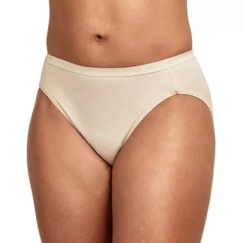 Hanes Ultimate™ Cool Comfort™ Cotton Ultra Soft Womens Average + Full Figure 6 Pack Cooling Multi-Pack High Cut Panty 43h6cc