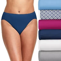 Hanes Ultimate™ Cool Comfort™ Cotton Ultra Soft Womens Average + Full Figure 6 Pack Cooling Multi-Pack High Cut Panty 43h6cc