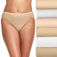 Hanes Ultimate™ Cool Comfort™ Cotton Ultra Soft Womens Average + Full Figure 6 Pack Cooling Multi-Pack High Cut Panty 43h6cc
