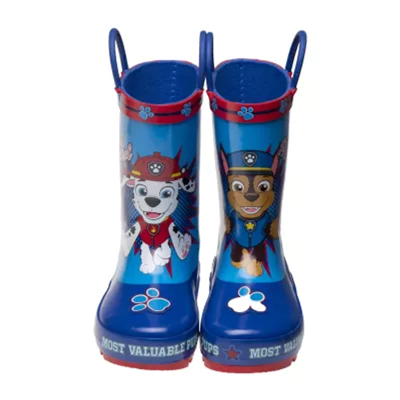 Little & Big Kid Boys Paw Patrol Boots Waterproof Flat Heel Rain Boots