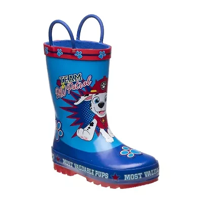 Little & Big Kid Boys Paw Patrol Boots Waterproof Flat Heel Rain Boots