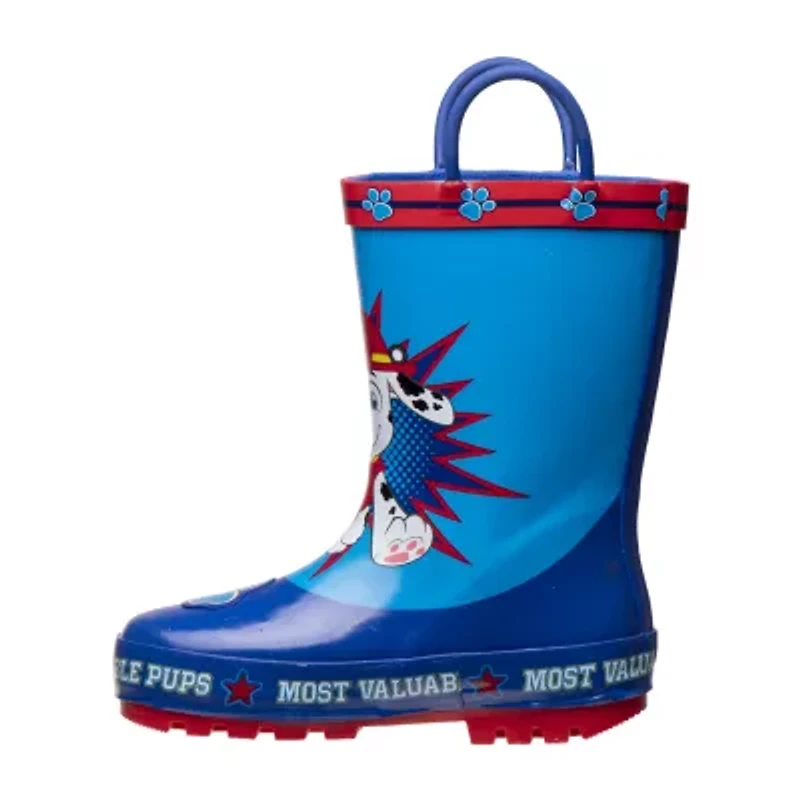 Little & Big Kid Boys Paw Patrol Boots Waterproof Flat Heel Rain Boots