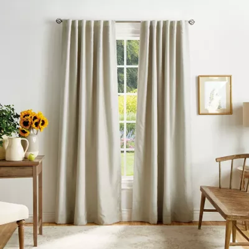 Martha Stewart Bedford Back Tab Blackout Set of 2 Curtain Panel