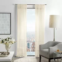 Martha Stewart Glacier Rod Pocket Sheer Set of 2 Curtain Panel
