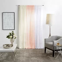 Martha Stewart Glacier Rod Pocket Sheer Set of 2 Curtain Panel