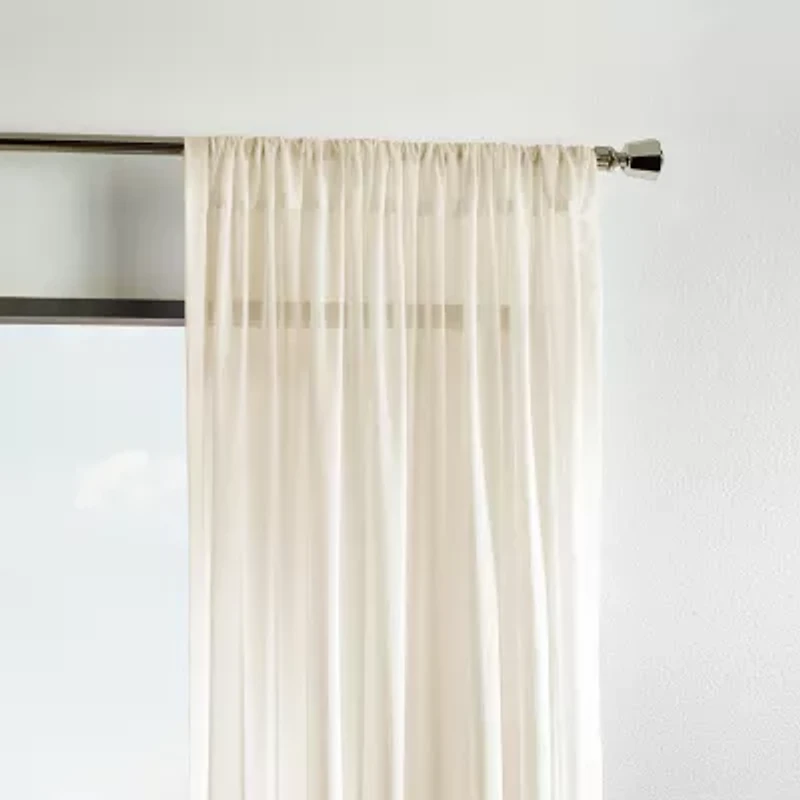 Martha Stewart Glacier Rod Pocket Sheer Set of 2 Curtain Panel