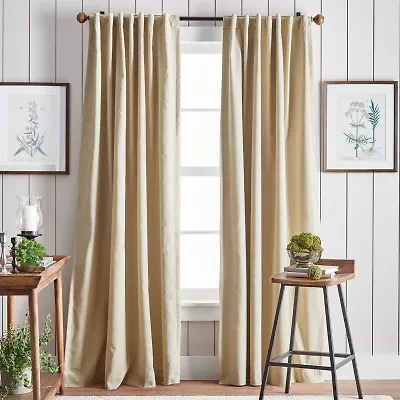Martha Stewart Lido Rod Pocket Back Tab Blackout Set of 2 Curtain Panel