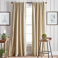 Martha Stewart Lido Rod Pocket Back Tab Blackout Set of 2 Curtain Panel