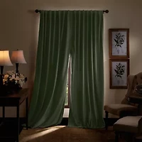 Martha Stewart Lucca Velvet Rod Pocket Blackout Set of 2 Curtain Panel