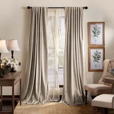 Martha Stewart Lucca Velvet Rod Pocket Blackout Set of 2 Curtain Panel