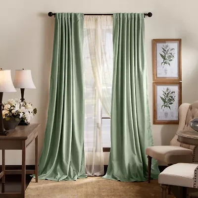 Martha Stewart Lucca Velvet Rod Pocket Blackout Set of 2 Curtain Panel