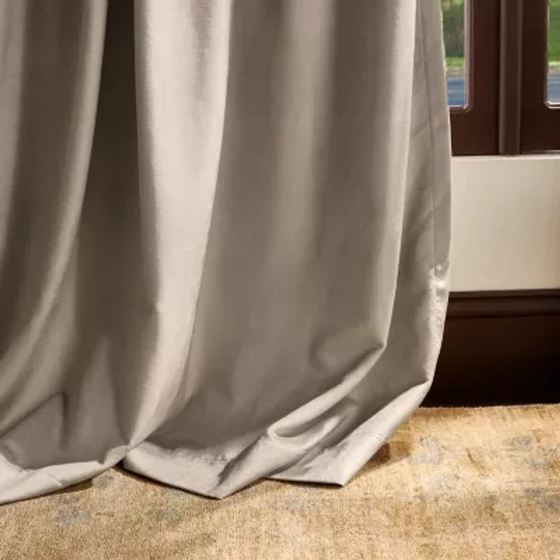 Martha Stewart Lucca Velvet Rod Pocket Blackout Set of 2 Curtain Panel