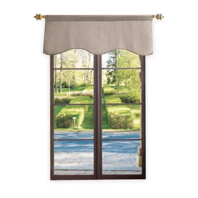 Martha Stewart Lucca Velvet Rod Pocket Scallop Valance
