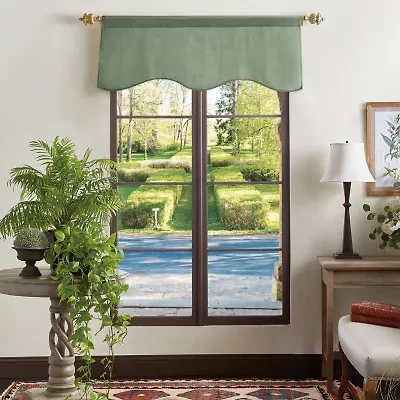 Martha Stewart Lucca Velvet Rod Pocket Scallop Valance