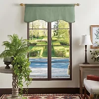 Martha Stewart Lucca Velvet Rod Pocket Scallop Valance
