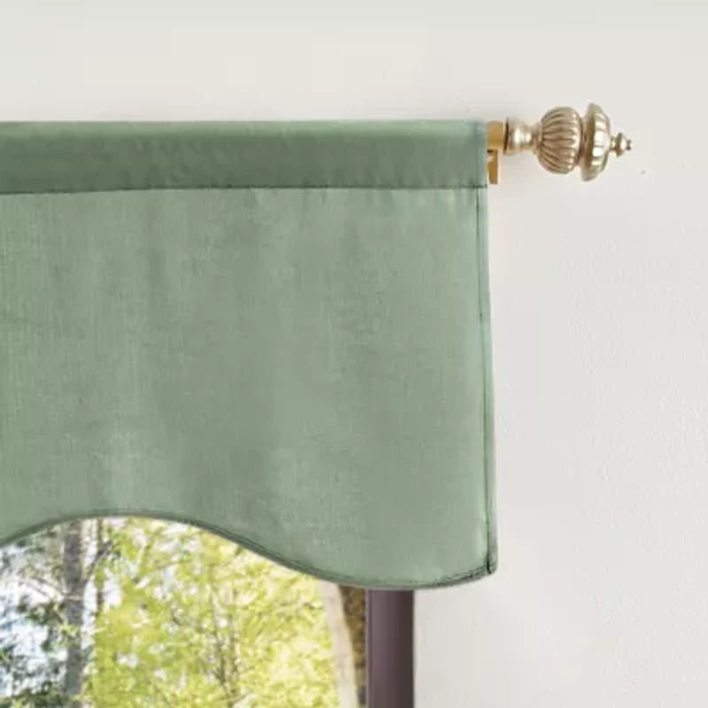 Martha Stewart Lucca Velvet Rod Pocket Scallop Valance