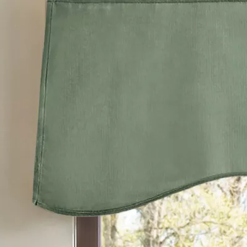 Martha Stewart Lucca Velvet Rod Pocket Scallop Valance