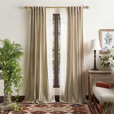 Martha Stewart Naples Chenille Back Tab Light-Filtering Set of 2 Curtain Panel