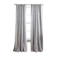 Martha Stewart Ticking Stripe Rod Pocket Back Tab Blackout Set of 2 Curtain Panel