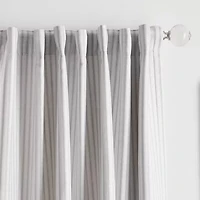 Martha Stewart Ticking Stripe Rod Pocket Back Tab Blackout Set of 2 Curtain Panel