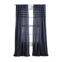 Martha Stewart Waters Edge Rod Pocket Back Tab Light-Filtering Set of 2 Curtain Panel