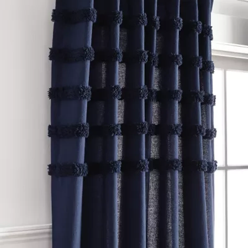 Martha Stewart Waters Edge Rod Pocket Back Tab Light-Filtering Set of 2 Curtain Panel