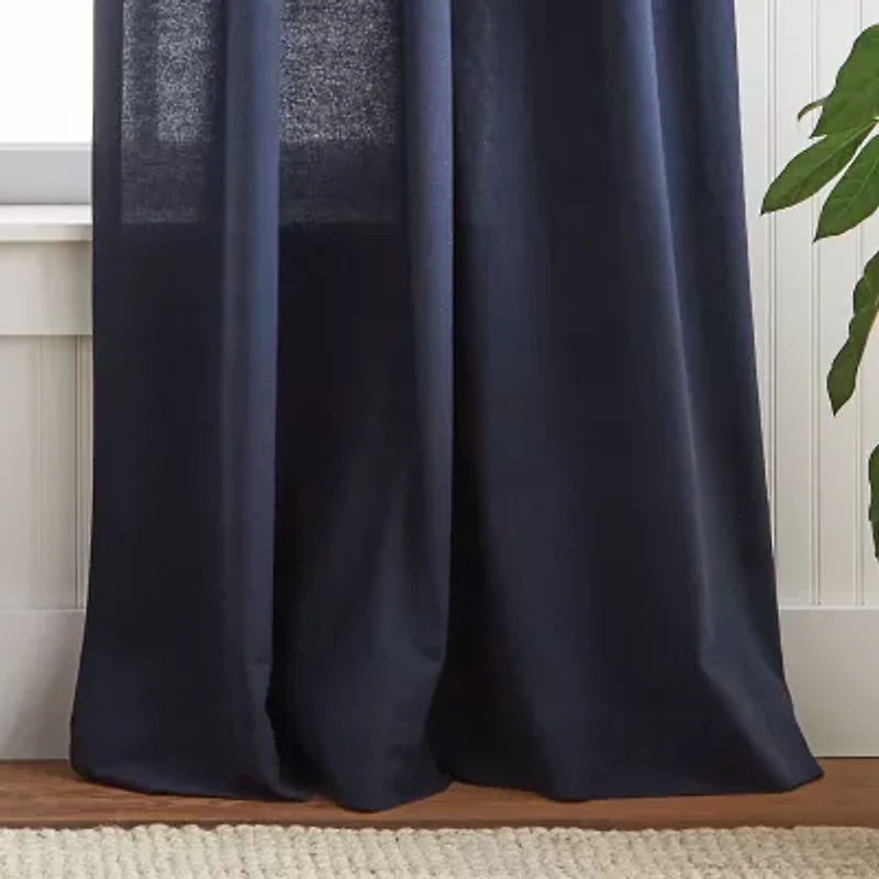 Martha Stewart Waters Edge Rod Pocket Back Tab Light-Filtering Set of 2 Curtain Panel