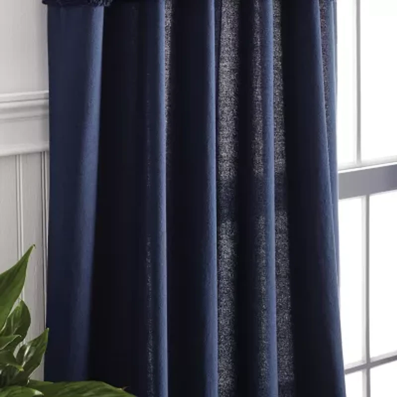 Martha Stewart Waters Edge Rod Pocket Back Tab Light-Filtering Set of 2 Curtain Panel