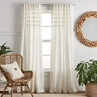 Martha Stewart Waters Edge Rod Pocket Back Tab Light-Filtering Set of 2 Curtain Panel