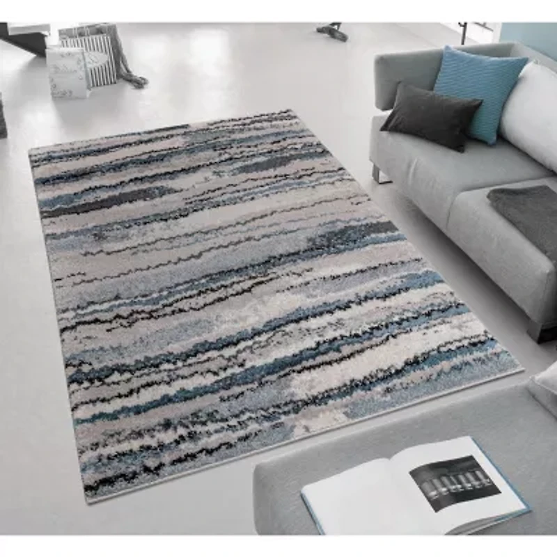 Madison Park Cadence Cozy Shag Abstract Machine Woven Skid Resistant Indoor Rectangular Area Rug