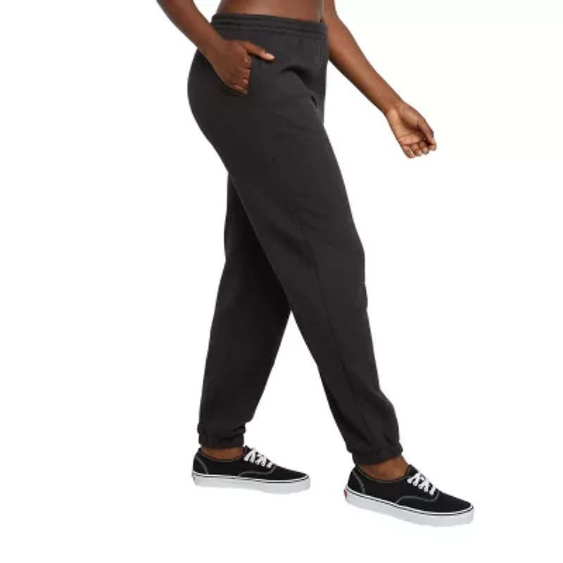 Hanes Womens Cuffed Mid Rise Fleece Active Jogger Pant