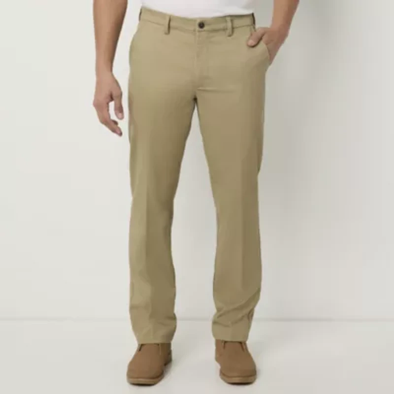 St. John's Bay Universal Wrinkle Free Easy Care Mens Classic Fit Flat Front Pant