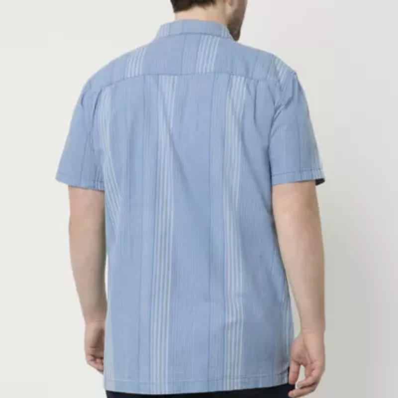 mutual weave Mens Short Sleeve Big and Tall Camp Shirt