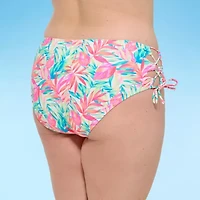 Decree Womens Leaf Juniors Plus High Waist Bikini Swimsuit Bottom