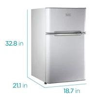 BLACK+DECKER 3.1 cu.ft.. 2 Door Ref/Freezer