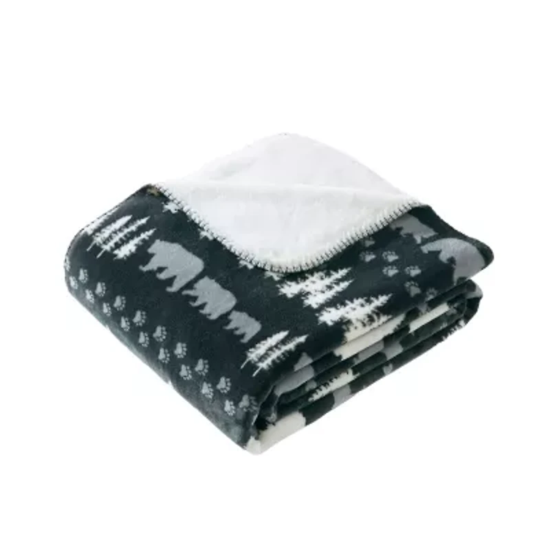 Coleman Oversized Reversible Micro-Mink & Faux Fur Washable Midweight Throw