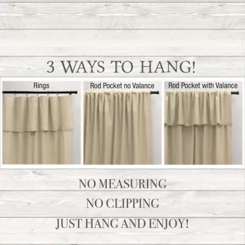 Mercantile Drop Cloth Stripe Ring Top Light-Filtering Single Curtain Panel
