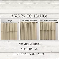 Mercantile Drop Cloth Stripe Ring Top Light-Filtering Single Curtain Panel