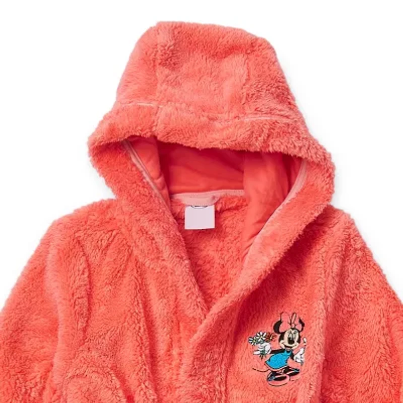 Disney Collection Little & Big Kid Girls Mid Length Long Sleeve Minnie Mouse Robe