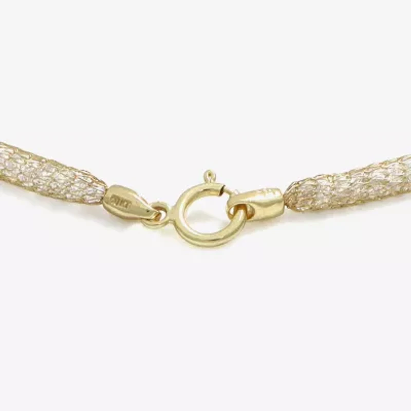 Made in Italy Womens 10K Gold 7.5 Inch Solid Link Chain Bracelet