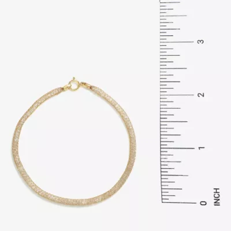Made in Italy Womens 10K Gold 7.5 Inch Solid Link Chain Bracelet
