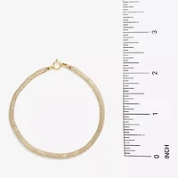 Made in Italy Womens 10K Gold 7.5 Inch Solid Link Chain Bracelet