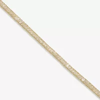 Made in Italy Womens 10K Gold 7.5 Inch Solid Link Chain Bracelet